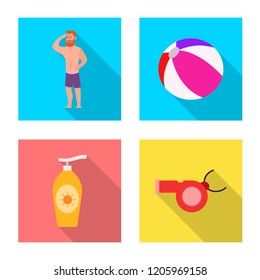 Isolated object of pool and swimming symbol. Set of pool and activity stock vector illustration.