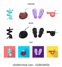 Isolated object of pool and swimming symbol. Set of pool and activity stock vector illustration.