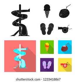 Isolated object of pool and swimming symbol. Collection of pool and activity stock vector illustration.