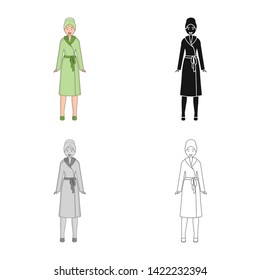 Isolated object of posture and mood icon. Set of posture and female vector icon for stock.