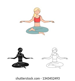 Isolated object of posture and mood logo. Set of posture and female vector icon for stock.