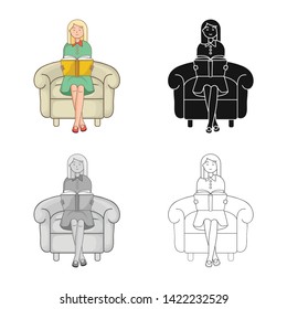 Isolated object of posture and mood logo. Collection of posture and female vector icon for stock.