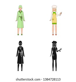 Isolated object of posture and mood sign. Collection of posture and female vector icon for stock.