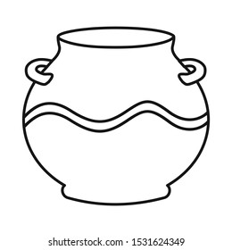 Isolated object of pot and ceramic symbol. Web element of pot and brown vector icon for stock.