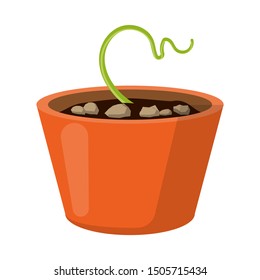 Isolated object of pot and sprout symbol. Graphic of pot and plant stock vector illustration.