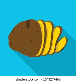 Isolated object of potato and chips sign. Web element of potato and slice Stock vector illustration.