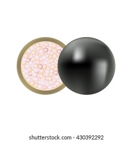 Isolated object. Powder on a white background. Cosmetics. Realistic object.
