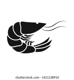 Isolated object of prawn  and creature  icon. Collection of prawn  and fresh  vector icon for stock.