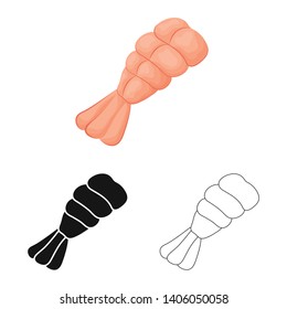 Isolated object of prawn and raw  logo. Collection of prawn and luxury stock symbol for web.