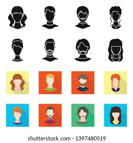Isolated object  pressional and photo icon. Set  pressional and prile vector icon for stock.
