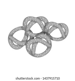 Isolated object of pretzel and soft symbol. Collection of pretzel and sweet stock symbol for web.