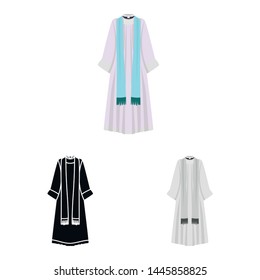 Isolated object of priest cape icon. Collection of cape and religion stock symbol for web.