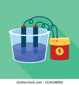 Isolated object of process and battery logo. Web element of process and electrolysis Stock vector illustration.