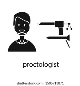 Isolated object of proctologist and diagnosis symbol. Web element of proctologist and practitioner stock symbol for web.