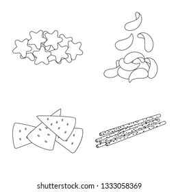 Isolated object of product and menu logo. Set of product and flavor stock vector illustration.