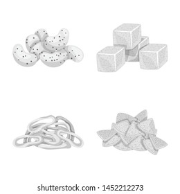 Isolated object of product and menu logo. Collection of product and bar stock vector illustration.