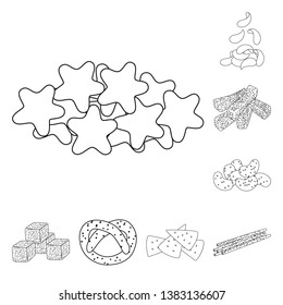 Isolated object of product and menu sign. Collection of product and flavor stock symbol for web.