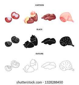 Isolated object of product and poultry icon. Collection of product and agriculture    vector icon for stock.