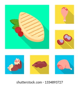 Isolated object of product and poultry icon. Set of product and agriculture    stock symbol for web.
