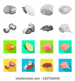 Isolated object of product and poultry icon. Set of product and agriculture    vector icon for stock.