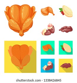 Isolated object of product and poultry icon. Collection of product and agriculture    stock symbol for web.