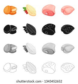 Isolated object of product and poultry icon. Collection of product and agriculture    vector icon for stock.