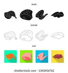 Isolated object of product and poultry icon. Collection of product and agriculture    vector icon for stock.