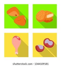 Isolated object of product and poultry icon. Collection of product and agriculture    vector icon for stock.