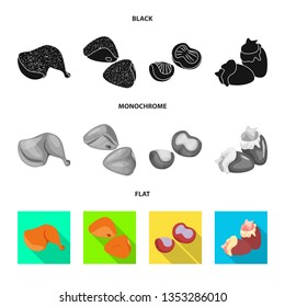 Isolated object of product and poultry icon. Set of product and agriculture    stock vector illustration.