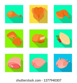 Isolated object of product and poultry icon. Set of product and agriculture    vector icon for stock.