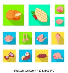 Isolated object of product and poultry icon. Set of product and agriculture    vector icon for stock.