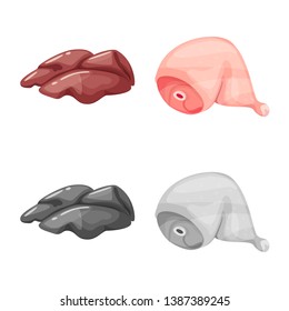 Isolated object of product and poultry icon. Set of product and agriculture    vector icon for stock.