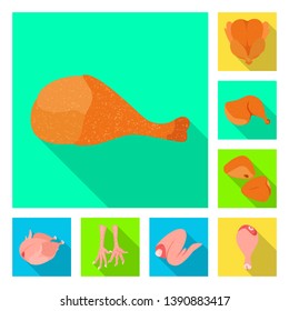 Isolated object of product and poultry icon. Set of product and agriculture    stock vector illustration.