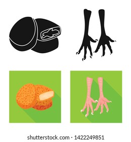 Isolated object of product and poultry icon. Set of product and agriculture    vector icon for stock.