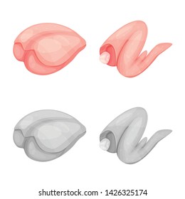 Isolated object of product and poultry icon. Collection of product and agriculture vector icon for stock.