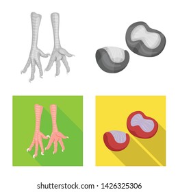 Isolated object of product and poultry icon. Collection of product and agriculture stock vector illustration.