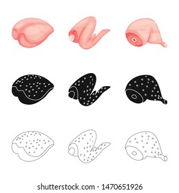 Isolated object of product and poultry icon. Set of product and agriculture vector icon for stock.