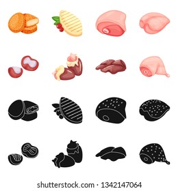 Isolated object of product and poultry logo. Set of product and agriculture    vector icon for stock.
