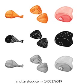 Isolated object of product and poultry logo. Collection of product and agriculture    vector icon for stock.