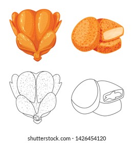 Isolated object of product and poultry logo. Collection of product and agriculture stock symbol for web.