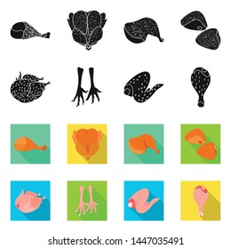 Isolated object of product and poultry logo. Set of product and agriculture stock vector illustration.