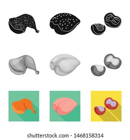 Isolated object of product and poultry logo. Set of product and agriculture stock symbol for web.