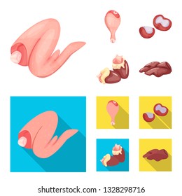 Isolated object of product and poultry sign. Set of product and agriculture    vector icon for stock.