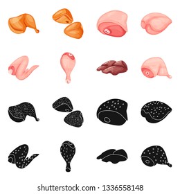 Isolated object of product and poultry sign. Collection of product and agriculture    vector icon for stock.