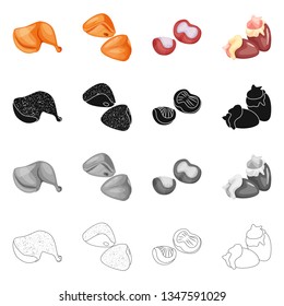 Isolated object of product and poultry sign. Collection of product and agriculture    vector icon for stock.
