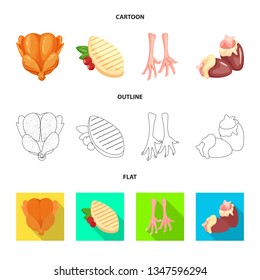 Isolated object of product and poultry sign. Collection of product and agriculture    vector icon for stock.