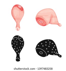 Isolated object  product and poultry sign. Set  product and agriculture    vector icon for stock.