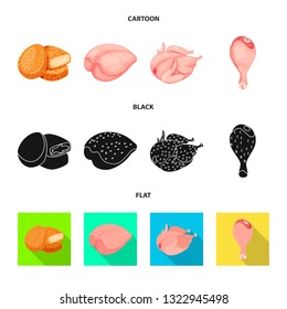Isolated object of product and poultry symbol. Collection of product and agriculture    vector icon for stock.