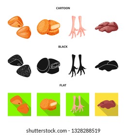 Isolated object of product and poultry symbol. Set of product and agriculture    vector icon for stock.