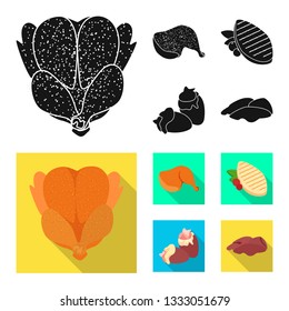 Isolated object of product and poultry symbol. Collection of product and agriculture    stock symbol for web.
